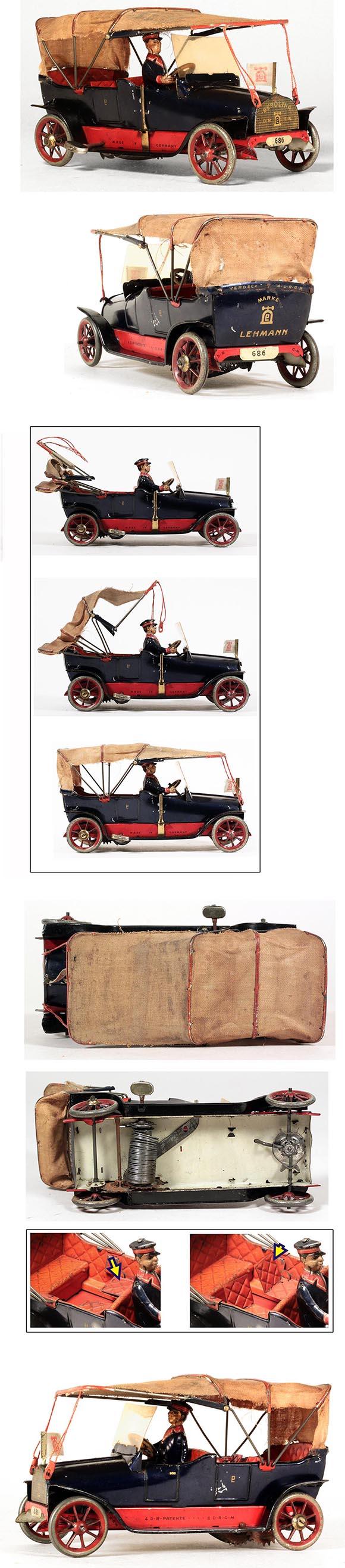 c.1914 Lehmann, No.686 Berolina Clockwork Open Touring Car